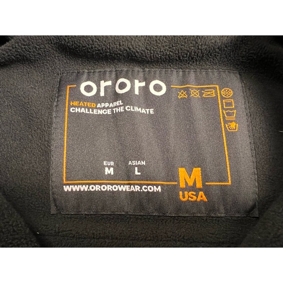 Ororo Heated Vest Mens M Black Fleece Lined Full Zip Outdoors Warm No Battery - Picture 4 of 7